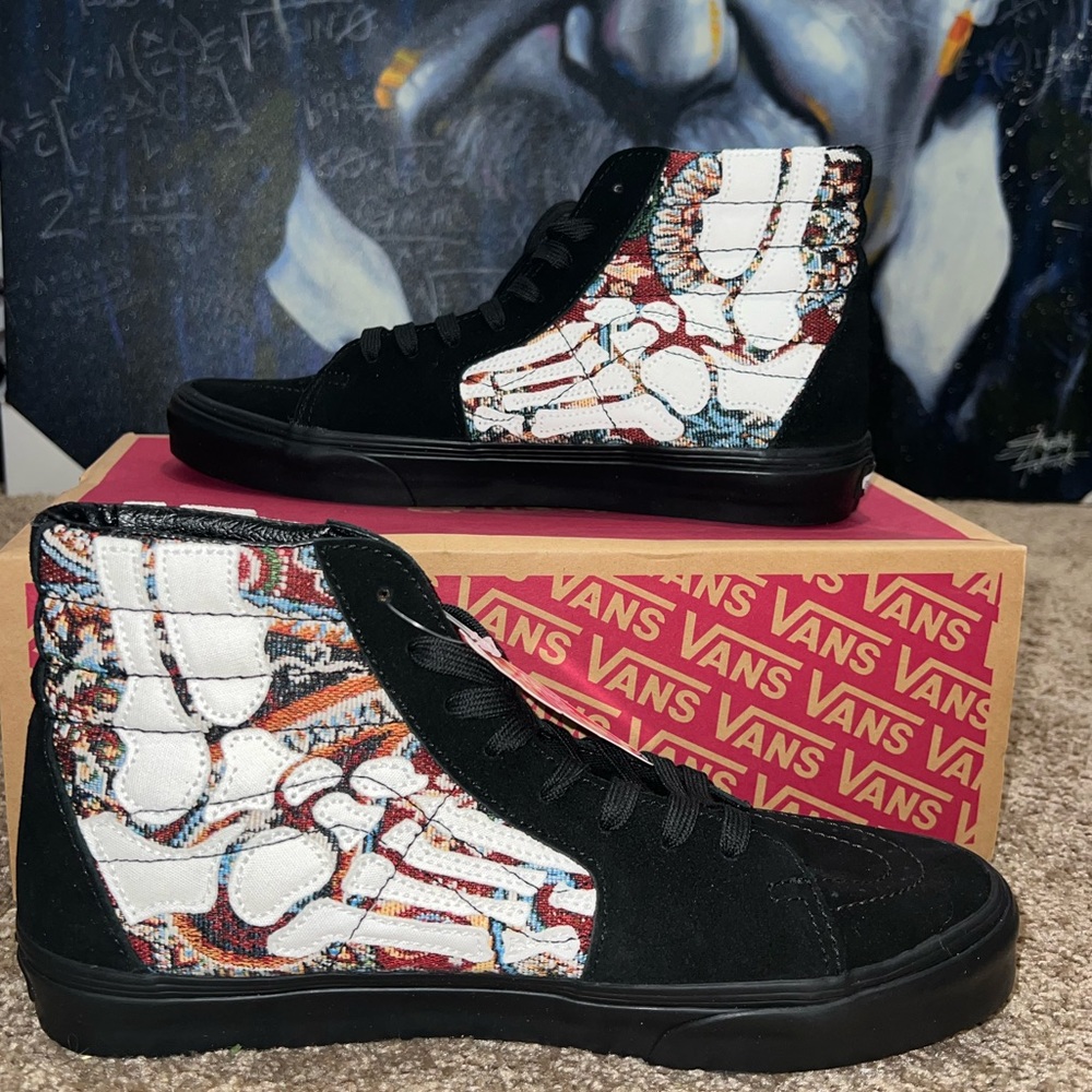 Vans Size 11 men Skg-Hi Hazy Bones Black/White